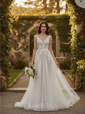 White Lace A-Line Bridal Gown